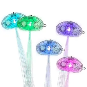 Luz LED fiesta Favor luz pelo Flash trenza de fibra óptica LED Clip de pelo para niñas