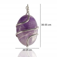 Pendentif en pierre d'améthyste enveloppée de cristaux, pierre de guérison, en fil d'améthyste de haute qualité, prix abordable