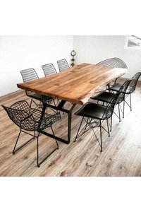 Bàn Ăn Bán Buôn Bữa Ăn Tối Walnut Bảng Bằng Gỗ Kim Loại Chân Sang Trọng Bàn Ăn Hiện Đại Tùy Chỉnh Giá Tốt Nhất - Product Image 4