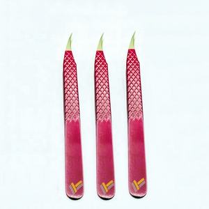 Pince à épiler d'extension de cils en or 24 carats Logo personnalisé de qualité supérieure Acier inoxydable durable Marron Rouge pointu Personnalisé - Product Image 6