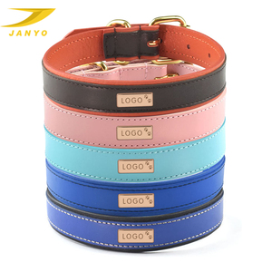 ペット用首輪メーカー DIY カスタムロゴ プライベートラベル ファッション 高級 本革 犬用首輪 - Product Image 1