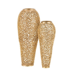 Florero de Metal de alta calidad hecho a mano, soporte de flores de lujo de pie para eventos, florero decorativo elegante de lujo al por mayor - Product Image 2