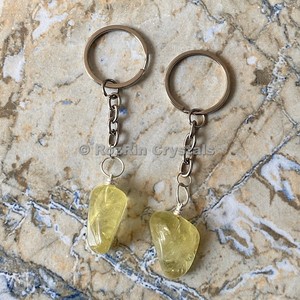 Best Value of Lemon Quartz Tumbled Stone Keychain : Lemon Quartz Tumbled Stone Keychain For Sale - Product Image 1