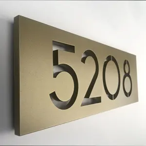 House hotel numeri segno casa metallo indirizzo di casa segno decorativo nero led 3d moderna casa numeri