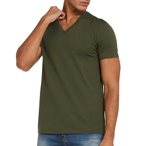 Camisetas clásicas de algodón OEM de corte ajustado con cuello redondo, color naranja personalizado, manga corta, cuello redondo, camisetas gráficas para hombre, de algodón preencogido. - Product Image 1