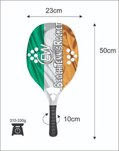 Raquettes de beach tennis avec face en fibre de carbone de 20 mm, poignée en fibre de carbone, filet en fibre de verre, poids 310-330 g, longueur 50 cm - Product Image 4