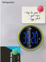 Jam Alarm Timer LED USB dengan Layar Digit Besar, Fitur Hitung Mundur/Hitung Naik, Lampu Malam, Dudukan, Magnet Kulkas & Pengaturan Dial Putar