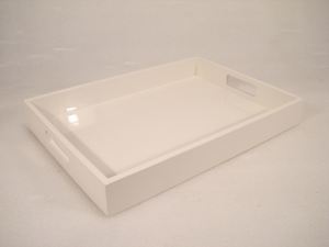 Bandeja de servicio de madera con interior rojo pintado para restaurante Hotel hogar cocina uso - Product Image 4