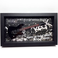 Cadre de présentation pour guitare 7,8 x 13,8 pouces, cadre Shadow Box, décoration musicale pour la maison