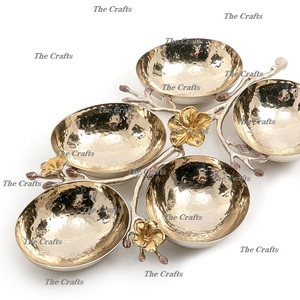 Cuenco de latón dorado y plateado para servir comida, aperitivos, cuenco de frutas secas con cuencos decorativos de la mejor calidad a granel - Product Image 2