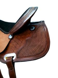 Fournisseurs de selles d'équitation western en cuir véritable de qualité supérieure, marque LLT, couleur marron, structure en fibre, confortables et durables - Product Image 2