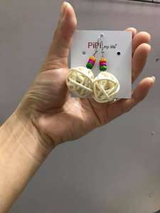 Boucles d'oreilles, colliers et boucles d'oreilles en rotin naturel, bracelet, style coréen, livraison gratuite - Product Image 3