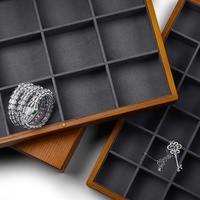 Boîte de rangement en bois écologique personnalisée en gros pour les cadeaux étui à bijoux populaire pour boucles d'oreilles et bagues