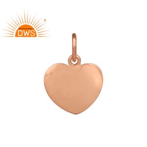 Colgante de Plata de Ley 925 con forma de corazón para mujer, joyería hecha a mano, con chapado en oro rosa de 18k - Product Image 1