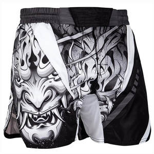 กางเกงขาสั้นมวยไทยขาสั้นผ้าโพลีเอสเตอร์สำหรับผู้ใหญ่ MMA แบบเรียบๆปักโลโก้ได้ตามต้องการ - Product Image 3