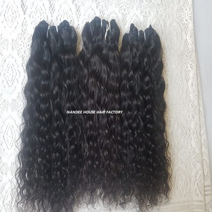 Extensions de cheveux humains indiens naturels noirs bouclés 14 pouces vente en gros Extension de cheveux Bindian vierge Remy indien, cheveux Remy indiens vierges - Product Image 3