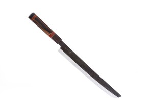Sashimi trancheur de poisson manche en bois, outil forgé à la main, manche en bois d'ébène de rose, haute teneur en carbone - Product Image 4