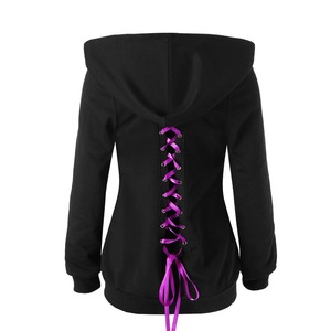 Women Sweatshirt Polyester Long Sleeve Crop Tops Navel Short Hooded Pullover Hoodies - Product Image 6