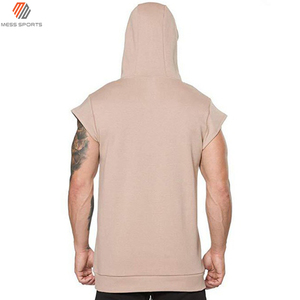 Vente en gros MESS SPORTS T-shirt sans manches à capuche pour homme, coupe musclée, pour la gym et l'entraînement - Écologique, séchage rapide, respirant, polyester/coton - Product Image 5