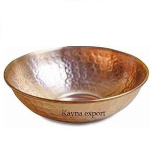 Tazón de Metal con acabado de cobre hecho a mano, cuenco desechable elegante para servir para el hogar, Hotel, utensilios de cocina, juego de plato de ensalada - Product Image 1