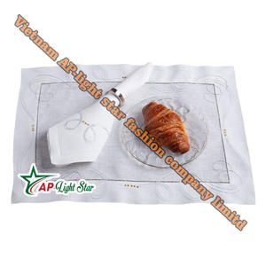 Nappe/sets de table rectangulaires en lin blanc 100 % de qualité supérieure, taille personnalisée, brodés, doux, séchage rapide, pour restaurants et fêtes VNAP - Product Image 4