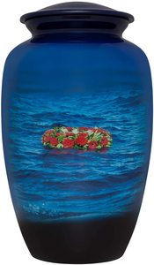 Urna de cremación de aleación, bandera americana, Brassworld, India - Product Image 3