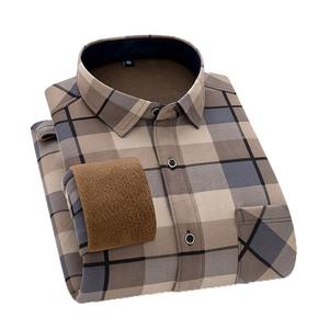Camisa de lana para hombre, Otoño Invierno 2021, camisa a cuadros de manga larga para hombre, camisa de vestir cálida de franela informal suave con forro polar grueso - Product Image 2