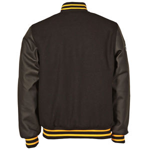 Manga de cuero genuino de vaca con cuerpo de lana premium personalizada temporada de invierno la mejor venta collage béisbol varsity bomber chaqueta - Product Image 4