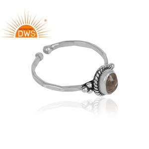 Anillo de Plata de Ley 925 con gema ovalada Natural, anillo oxidado con piedra preciosa dorada, para mujeres - Product Image 2