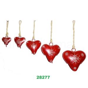 Sábana de hierro con forma de corazón, campana de vaca pintada a mano - Product Image 1