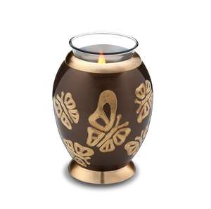 Best Black With Silver Engraved <b>Pet</b> Paw Print Tea Light Cremation <b>Urns</b> for Funeral Ashes Metal Brass/Aluminum - Product Image 4