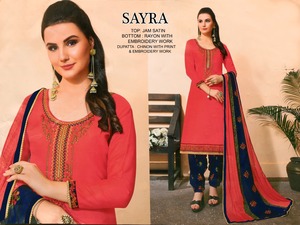 Ropa India estampada para mujer, traje liso de seda salwar, amarillo, ropa india, venta al por mayor - Product Image 5