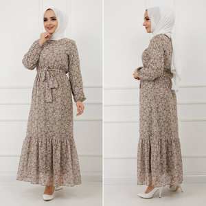 Nouvelle collection : Ensemble robe à motifs pour femme, vêtements islamiques turcs, Abaya Kaftan, mode islamique arabe de Dubaï, robes turques - Product Image 5