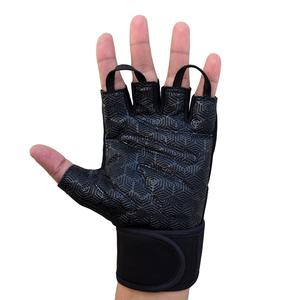 Gants de sport en néoprène antidérapants à demi-doigts, surface en silicone respirante pour la musculation, l'entraînement physique, unisexe, avec bandages de poignet - Product Image 4
