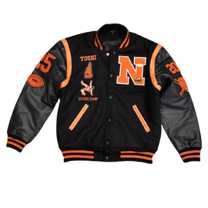 แจ็คเก็ตเบสบอลวินเทจแบบ Letterman Varsity สำหรับผู้ชาย คุณภาพสูง ผลิตตามแบบ OEM  ตกแต่งด้วยหนังและงานปักเชนิลล์ - Product Image 3