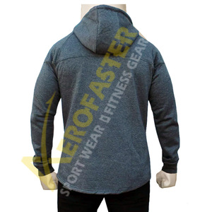 Sweat-shirt à capuche zippé pour homme AFI, manches longues, respirant, en polyester et coton, couleur unie, coupe classique, haut de loisirs d'hiver, logo frontal - Product Image 2