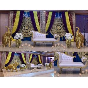 Decoración de Escenario para Ceremonia de Boda Sikh Punjabi, Decoraciones Inspiradoras para Bodas Indias, Elegante Escenario Abierto para Bodas en EE. UU. - Product Image 1