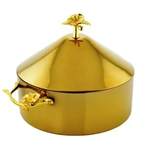 Hotpot dorato di stile di lusso per mantenere caldo il cibo organizzatore di nozze utensili tavolo da pranzo piatto da portata