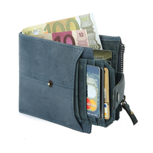 Leo Torresi Unique Cowhide Cow/Buff Genuine Hunter Leather RFID Wallet with Card Holder for Men-Green - Product Image 1