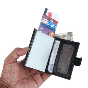 Best Selling Luxury Men's Genuine Leather RFID Blocking Wallet with <b>ID</b> Window and Credit Card <b>Holder</b> Available For Sale - Product Image 5