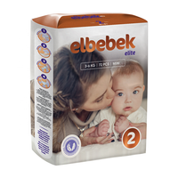 Pañales Desechables para Bebé Elbebek Elite con Protección Contra Fugas, Tela Suave y Transpirable, para Bebés de 7-8 kg