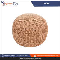 Poufs en coton 100% tricotés à la main de qualité supérieure, design marocain moderne pour la décoration du salon, utilisation intérieure/extérieure, prix de gros