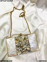Pochette de nacre en laiton faite à la main de créateur Sac de soirée de mariage exclusif pour dames