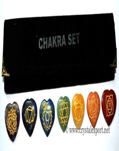 Buy Online <b>Chakra</b> Engraved Heart <b>Set</b> With Pouch : <b>Chakra</b> Engraved Heart <b>Set</b> With Pouch for Sale - Product Image 1