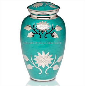 Urna Funeraria de Metal Estilo Europeo con Capacidad de 200 Pulgadas Cúbicas, Urnas de Cremación de Metal Hechas a Mano con Acabado de Color - Product Image 1