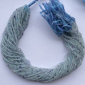 Cuentas de piedras preciosas facetadas de fluorita verde azul Natural de 2mm y 4mm, hebras de fabricante en línea, joyería semipreciosa - Product Image 1