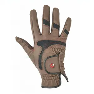 Guantes de equitación ecuestres para mujer, guantes deportivos antideslizantes de cuero genuino para equitación juvenil - Product Image 1
