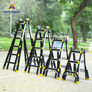 บันไดอลูมิเนียมแบบพับได้ VIETLADDERS 4 ขั้น 6 ฟุต ล็อคแบบแมนนวล รับน้ำหนักได้ 150 กก. เหมาะสำหรับใช้ในบ้านและการตกแต่ง - Product Image 2