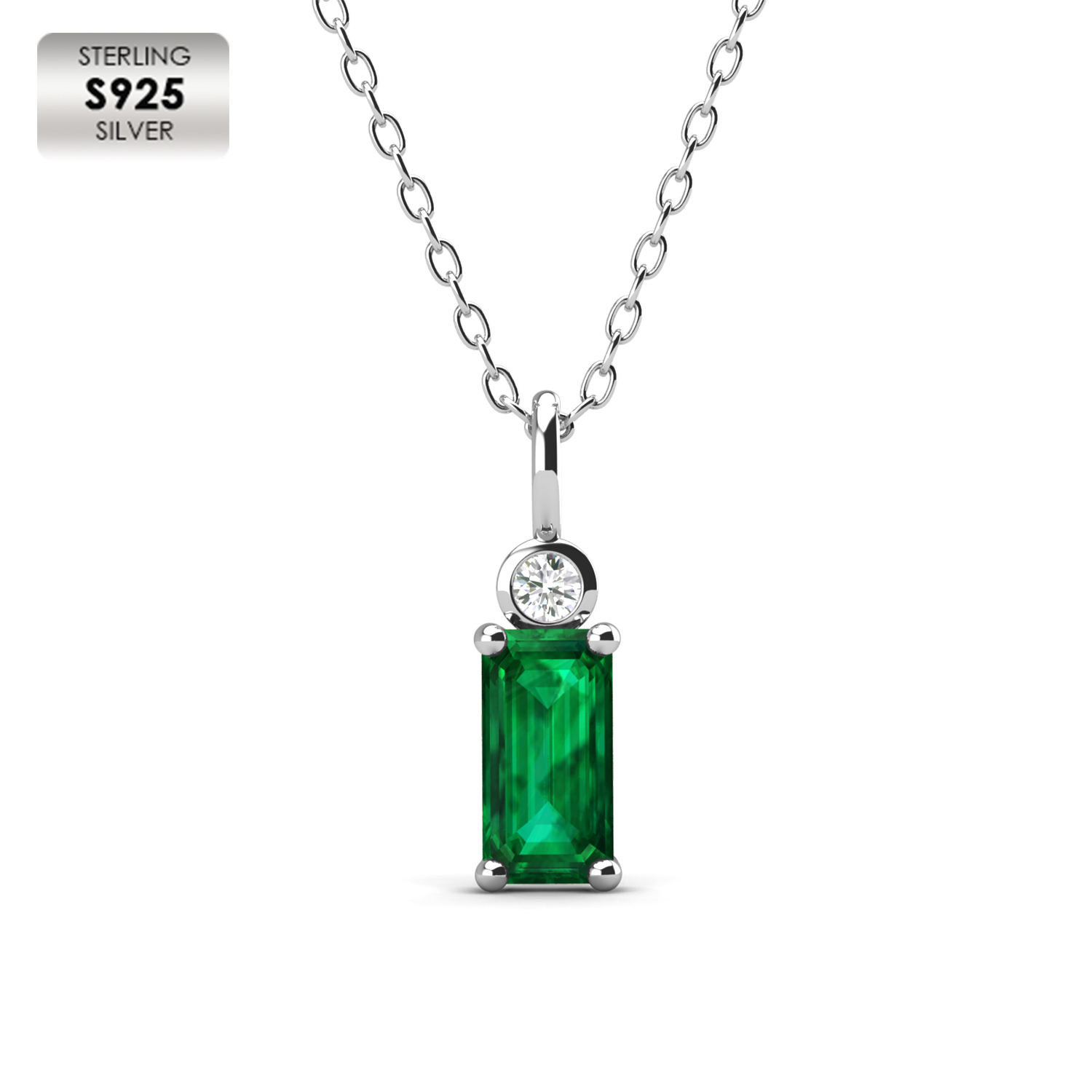 925 Plata 18K Blanco Oro plateado Moda Collar