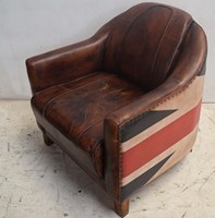 Vie moderne urbaine Style industriel Cuir Fer Tube Pliant Loisirs Relaxant Safari Camping Papillon Chaise